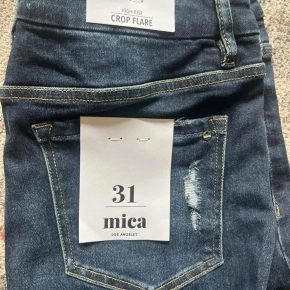 Mica crop flare Women's Dark Blue Jeans - Picture 2 of 2